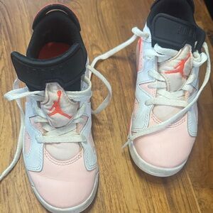 Jordan Kids Pink and White Sneakers